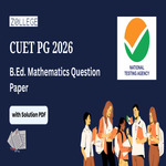 CUET PG 2026 BEd Mathematics Question Paper with Solution Pdf